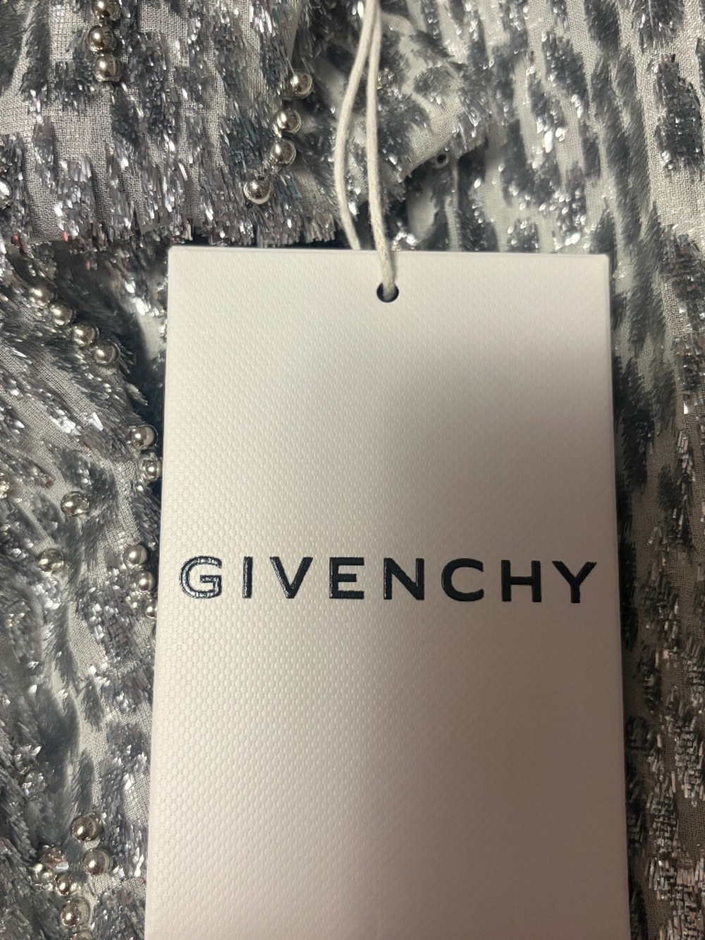 Givenchy NWT $1299 Dress Silver Sequin Crystal Stretchy Dress Size 36 US 4-6